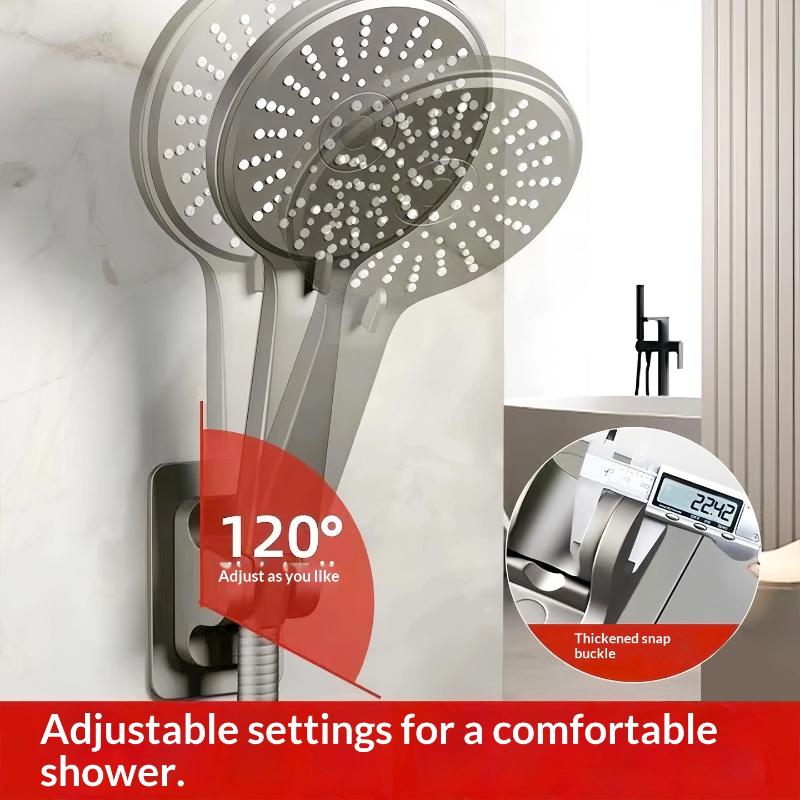 2Pcs Universal Shower Head Holder No Drill Showerhead Bracket Adjustable Wall Mounted Holder For Bathroom Accessories