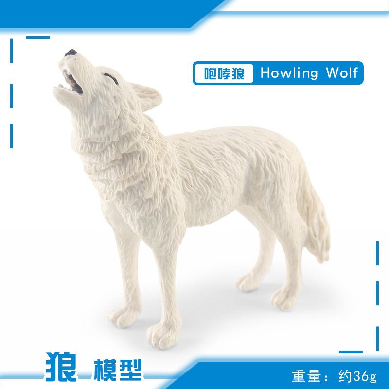 Simulation Static Forest Animal White Wolf Model Wolf Cub Arctic Wolf Growling Wolf Static Ornament Set Toy