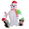 5.9ft Inflatable Christmas Decoration Penguin Bear with Colorful Light Cute Blow Up Yard Animal Deco