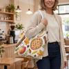 Autumn Apple Pie Pattern Tote Bag Fashion Casual Daily Large Capacity Shoulder Handbag for Outdoor Shopping