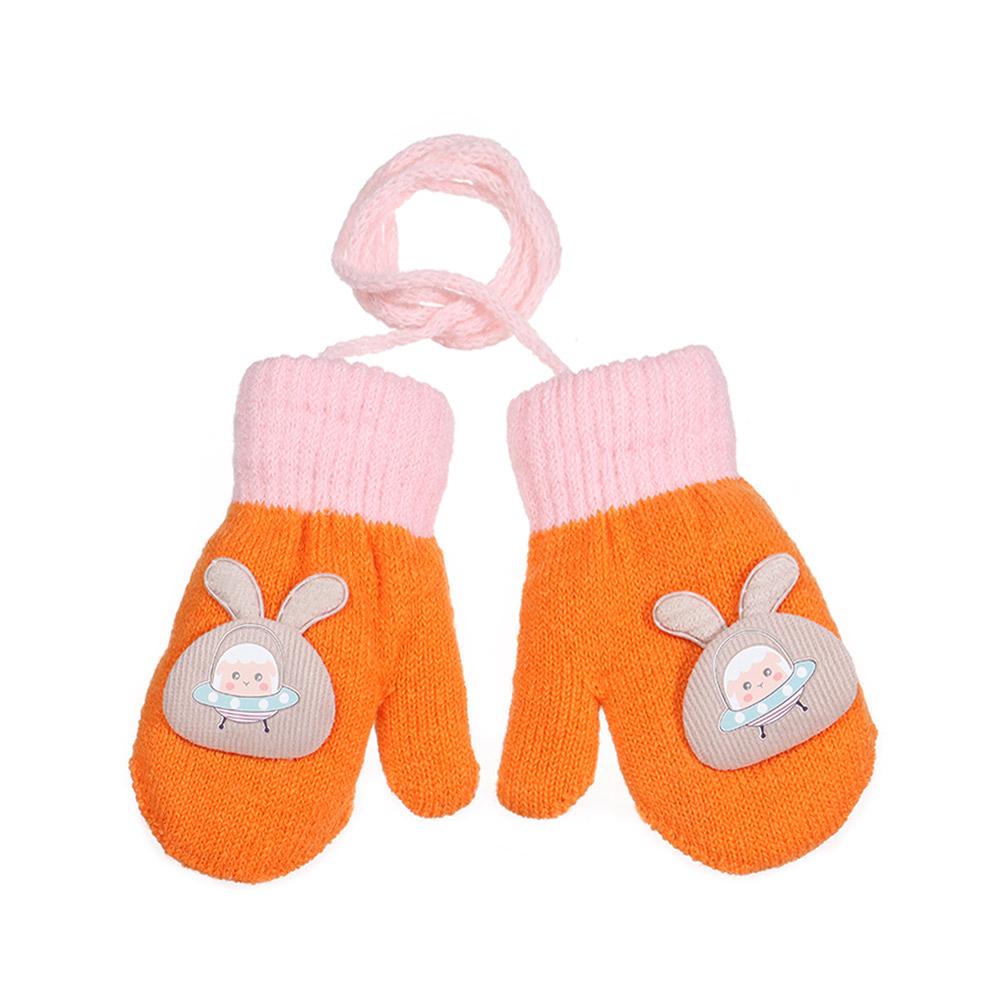 1-6Years Boy Girl Baby Thicken Mittens Hand Gloves Winter Children Kids Knitted Gloves Warm Rope Mittens Wool Keep Warm Gloves