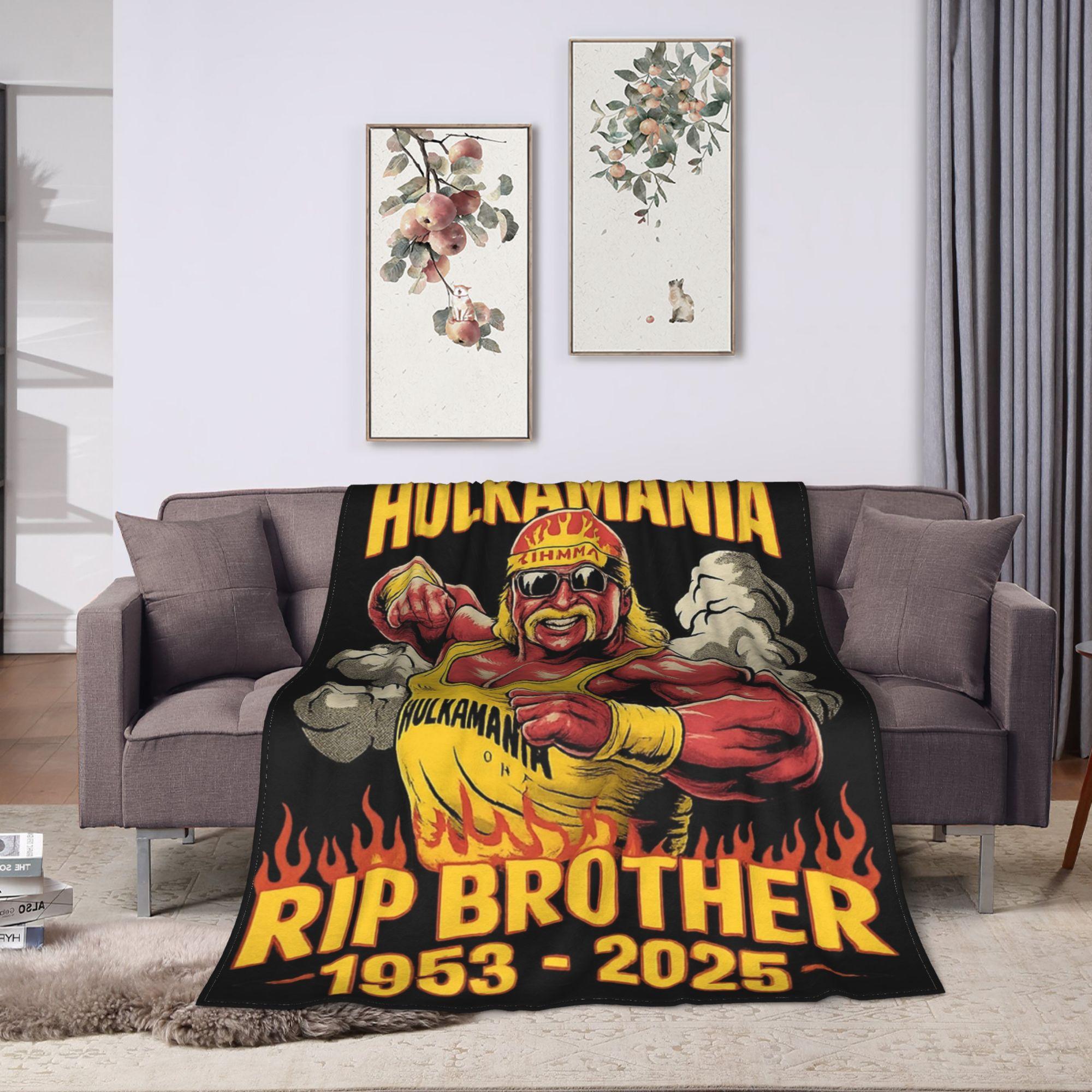 

Hulk Hogan Hulkamania RIP Blankets Flannel Decoration Breathable Lightweight Throw Blankets for Bed Travel Plush Thin Quilt 30x40in