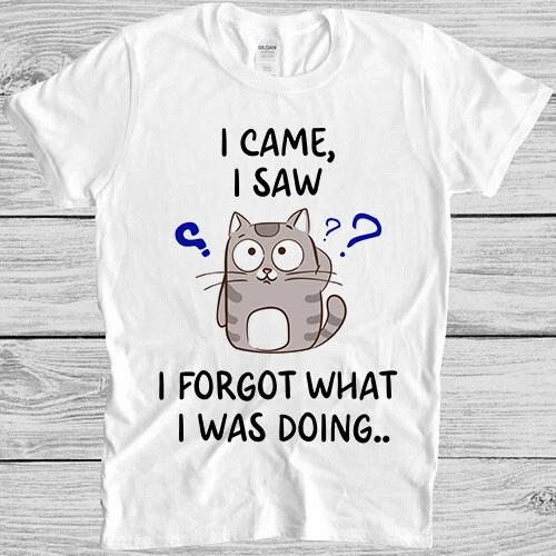 Я пришел Я увидел Я забыл что делал Кот Рыба Думающий Подарок Футболка T Shirt M1135 XS