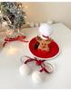 Women's Red 3D Bow Tie Reindeer Top Hat - Christmas Holiday Hair Accessory