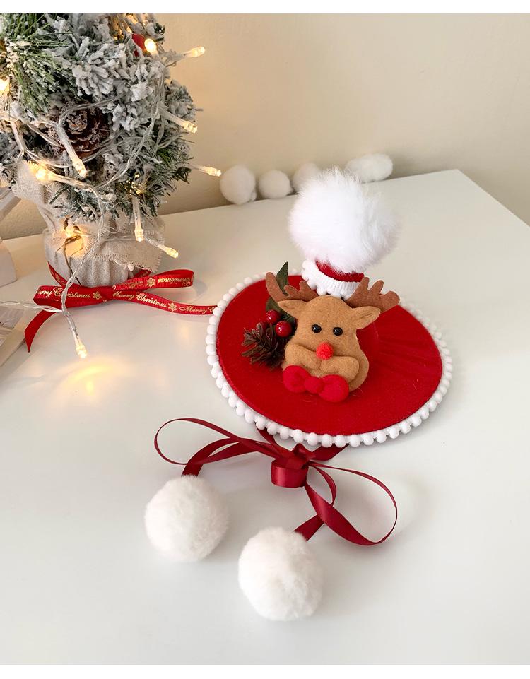 Women's Red 3D Bow Tie Reindeer Top Hat - Christmas Holiday Hair Accessory