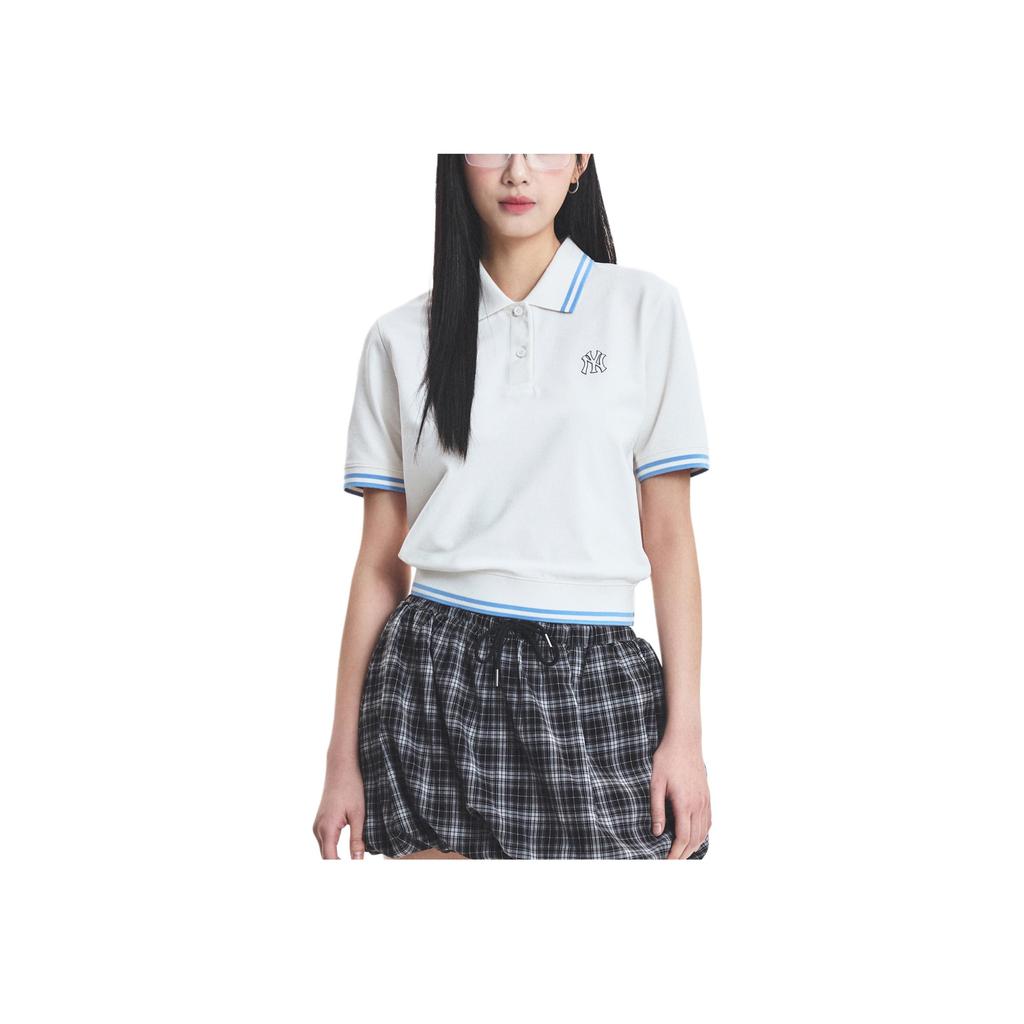 New MLB New York Yankees Polo Shirt Women's White 3FPQB0253-50IVS