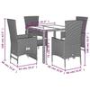 VidaXL Ensemble à Manger de Jardin avec Coussins 5pcs, Table de Terrasse, Meubles de Patio, Mobilier d'Extérieur, Beige 3277570