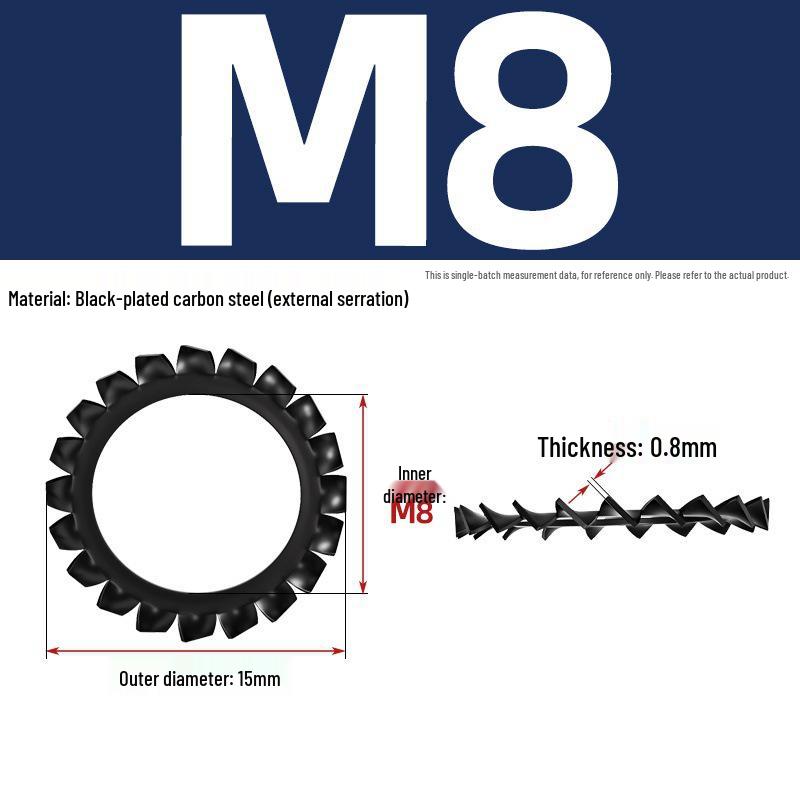 Carbon Steel Zinc-Plated Lock Washer with Inner and Outer Teeth
