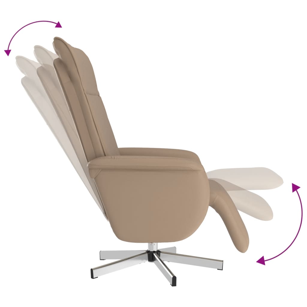 Relaxation Armchair with Footrest Cappuccino Brown Faux Leather