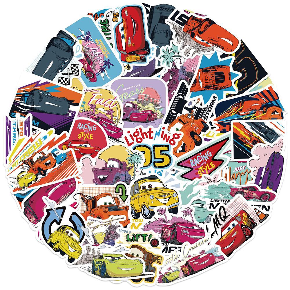 10/30/50pcs Classic Anime Cars Stickers Cartoon Lightning McQueen Sticker Notebook Phone Suitcase Funny Graffiti Decals