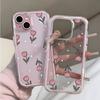 Fresh Tulip TPU Transparent Pink Phone Case For iPhone 17 Pro Max 16 15 14 13 12 11 Pro 14 Plus Silicone Shockproof Soft Cover