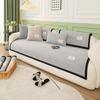 Sofa Cushion Four Seasons Universal Non-Slip Straight Row Three-Seat Cotton Linen Cushion Summer Suit Cover High-Grade