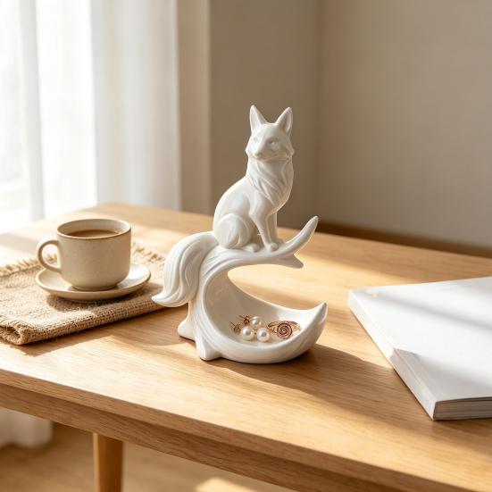 Decorative Storage Dish for Rings 3D Printed Fox Jewelry Tray, Ring Holder and Key Vanities Unique Gift Women Entryways, Fox-Shaped Tray Rings,