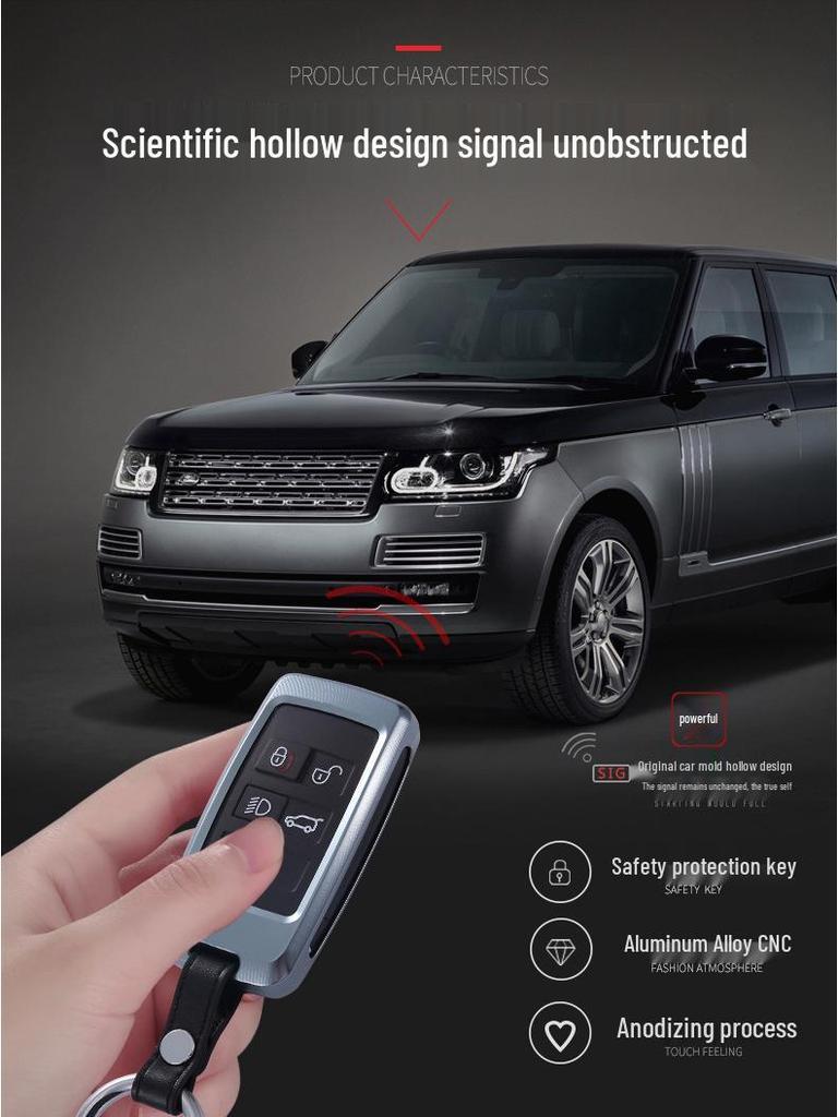 Land Rover & Jaguar Key Case - Metal Alloy Shell for Range Rover & Discovery