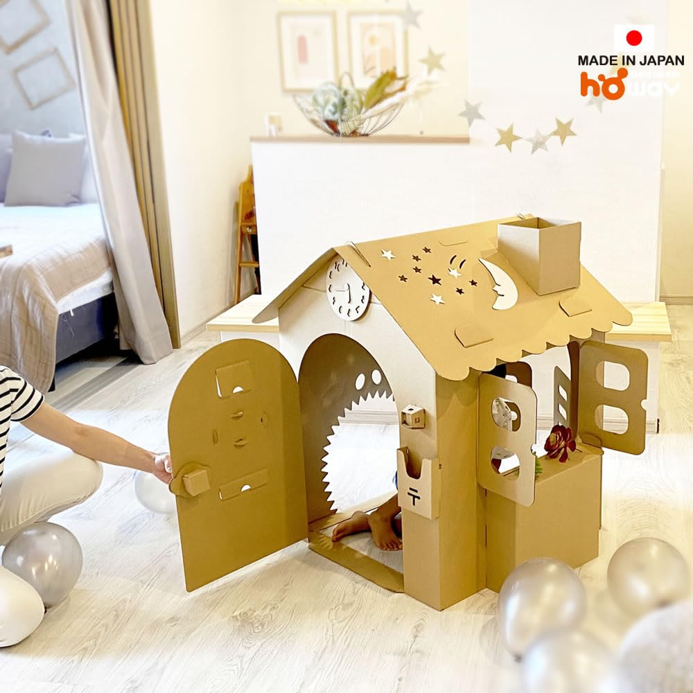 Cardboard kids 2 year birthday 3 year secret kids play cardboard play cardboard pretend HOWAY house brown house, tent, old, present, old, base, house,