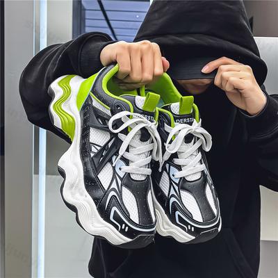 Modne męskie sneakersy na platformie 2025 Jesień Nowe Zwiększające wzrost Siateczkowe Oddychające Buty do biegania Wygodne Antypoślizgowe Zewnętrzne Codzienne Buty