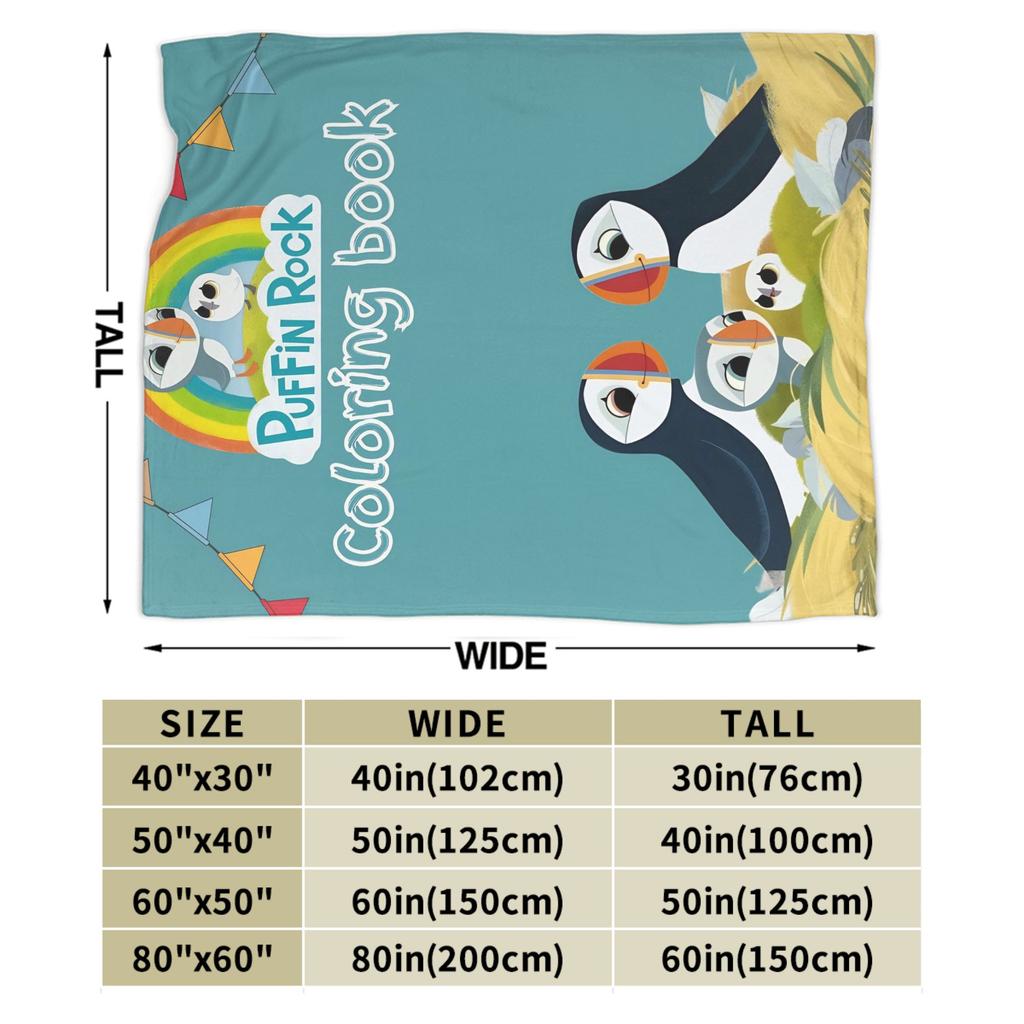 Puffin Rock Oona Baba   Flanelová deka Měkká odolná přehozová deka na pohovku postel cestování Nadýchaná přikrývka Potah na pohovku postel