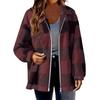 Fashionable Women's Plaid Lambskin Jacket With Pockets Button Plush Coat
