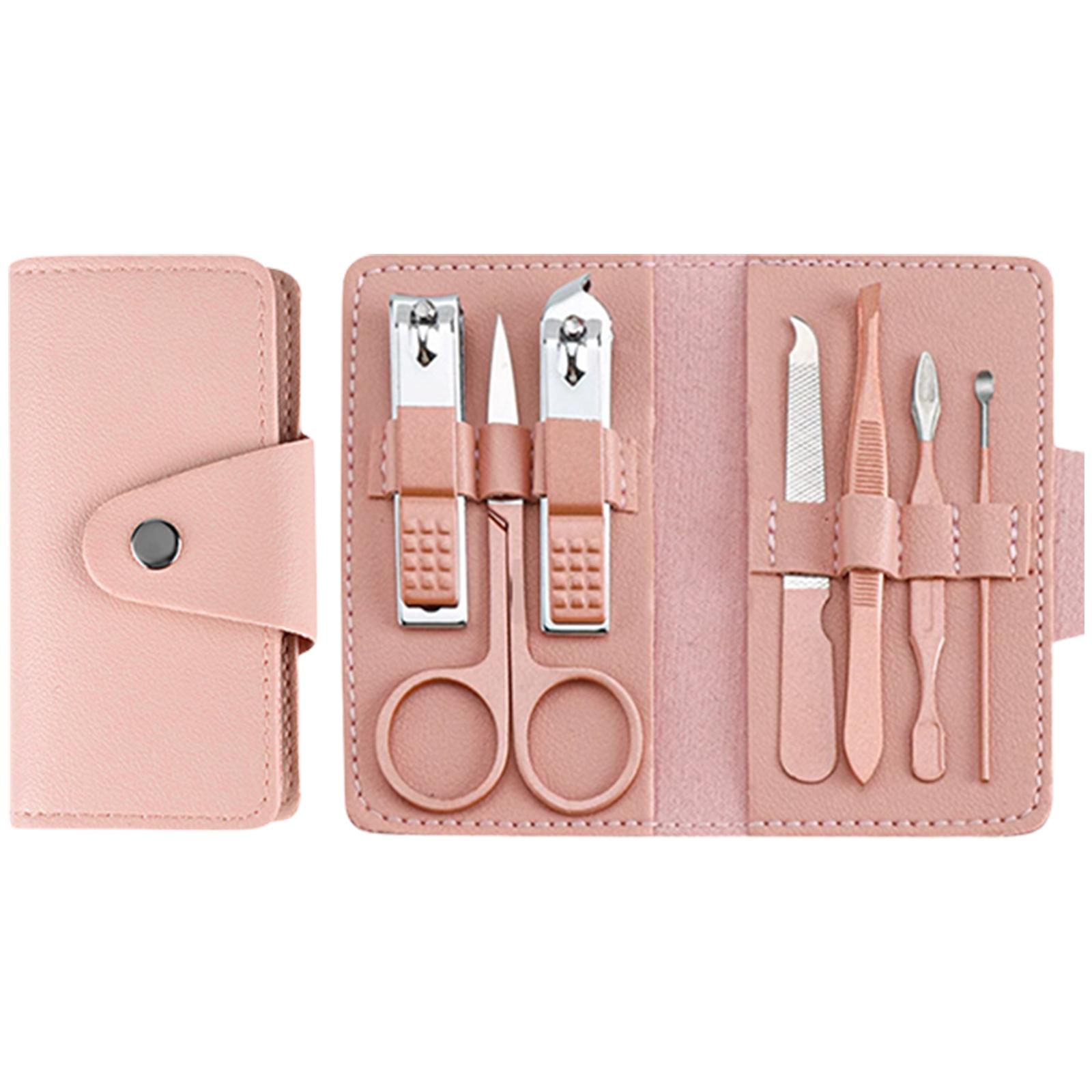 

7 шт./набор маникюрный набор кусачек для ногтей набор практичный набор для ухода за ногтями нержавеющая сталь кусачки для ногтей инструменты для путешествий домой розовый