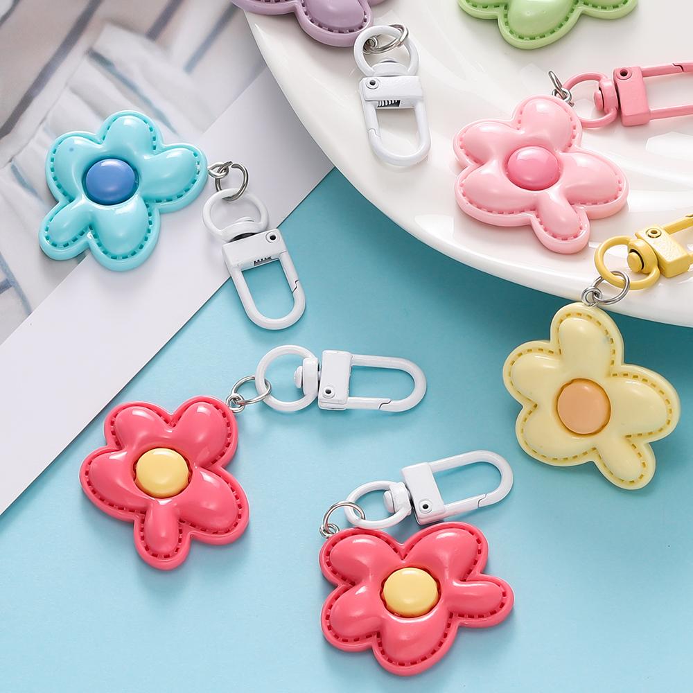 1pc Flower Keychain Cute Mini Resin Floral Keyring Colorful Pendant for Keychain Bag Decoration Accessories