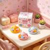 Cute Light Blue Elephant Ceramic Tea Set With 3 Small Cups Serving Tray Perfect For Afternoon Tea Kids Gift Home Decoration