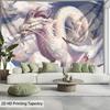 1 stuks Ultra Groot Strip Wit Draak & Vogels Wandkleed - HD Geprint Polyester Stof Wandkunst, Kreukbestendig met Handgestikt