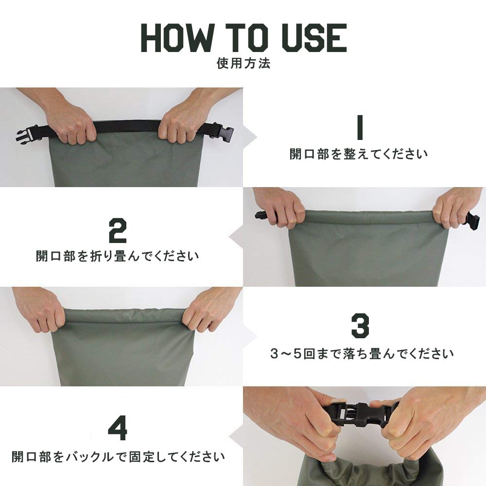 Bigman 30L Wasserdichter Trommelförmiger Packsack in Oliv, Unifarben, für Outdoor-Aktivitäten, Katastrophenvorsorge, Bergsteigen und Reisen, und kann