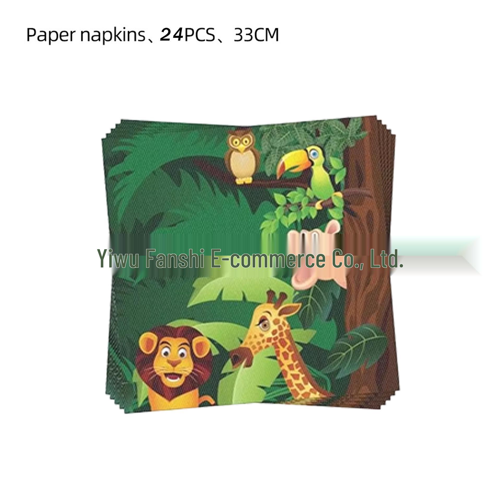 Jungle Animals Birthday Party Tableware for 24 - Plates, Napkins  Cutlery