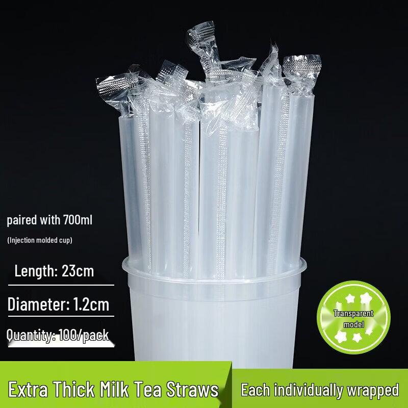 Thick Disposable Plastic Straws for Bubble Tea
