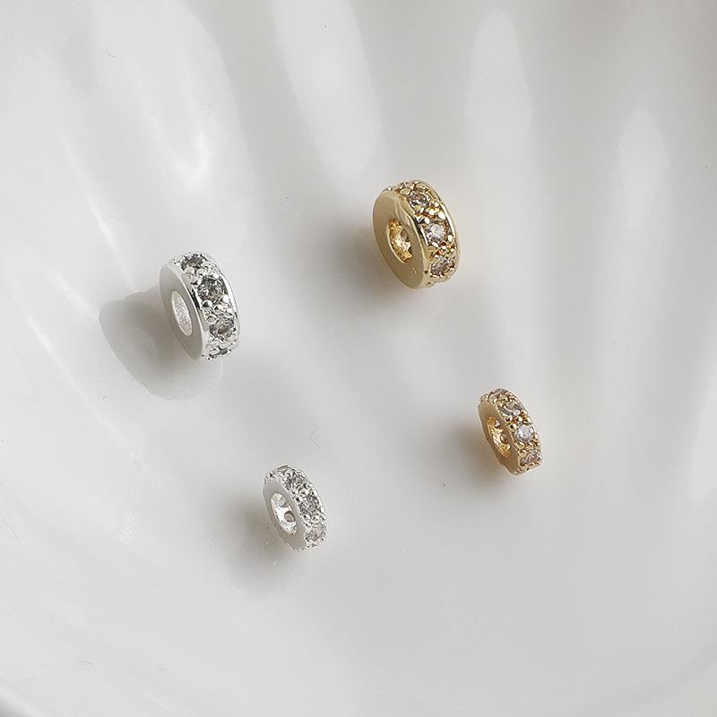 14K Gold Plated Zircon Crown Gear Necklace Beading Material for DIY Jewelry Accessories