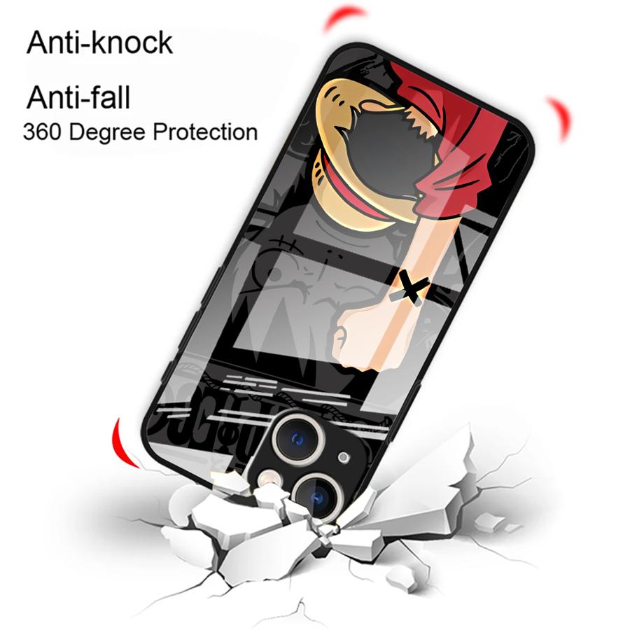 Case for iPhone 17 Pro Max 16 12 15 Plus XR Air 11 13 8 14 Glass Phone Cover OneS P-ieceS LuffyS