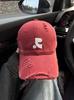New ripped embroidered baseball cap women's wide brim big face showing face small peaked cap big head circumference hat couple