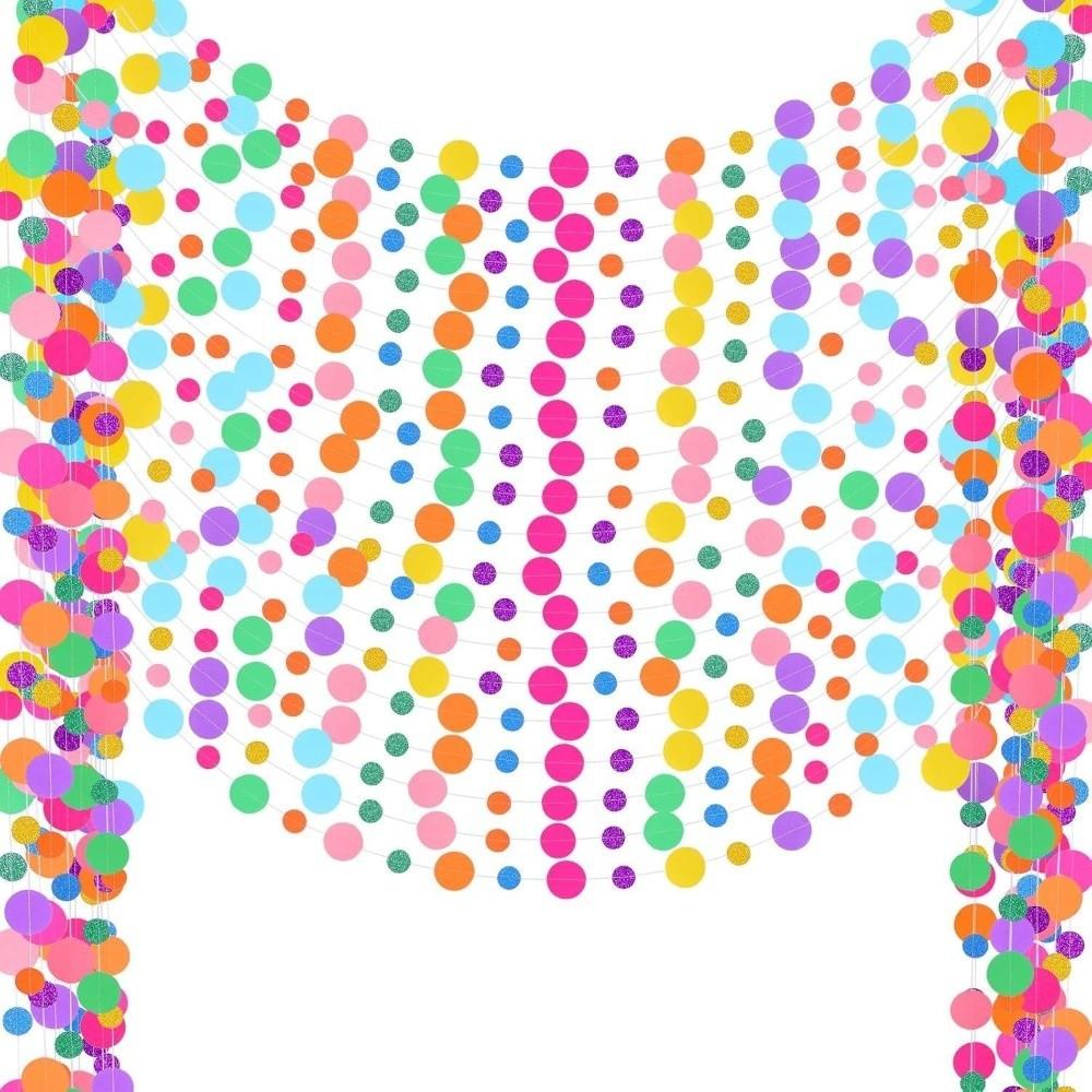 Paper Circle Garland Banner Colorful Colorful Dot Garland Birthday Party Decorations