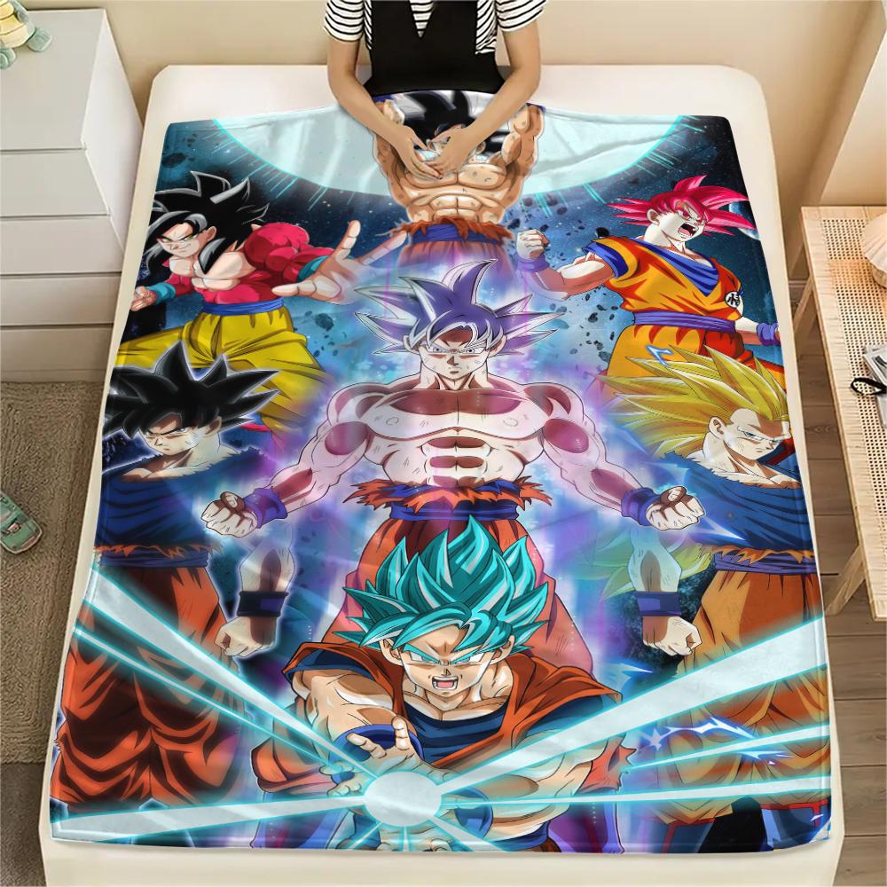 Dragon Ball Characters pattern Flannel Blanket, High quality Comfortable for All Seasons, Home Decor, Warmth and Comfort, Perfect for Gifts.