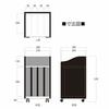 Asahi Wood Processing PIANO WAGON Sheet Music Storage, 30cm Wide X 29cm Deep X 52cm High, Black X White, Fully Assembled, AS-PW30