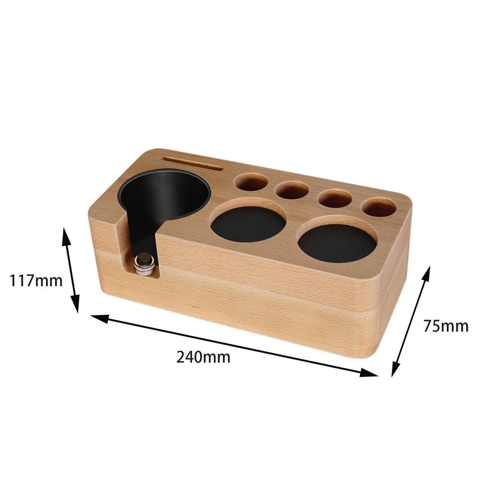 Espresso Tamp Mat Stand Anti Slip Stable for 5158mm Portafilter Worktop Bar Beech