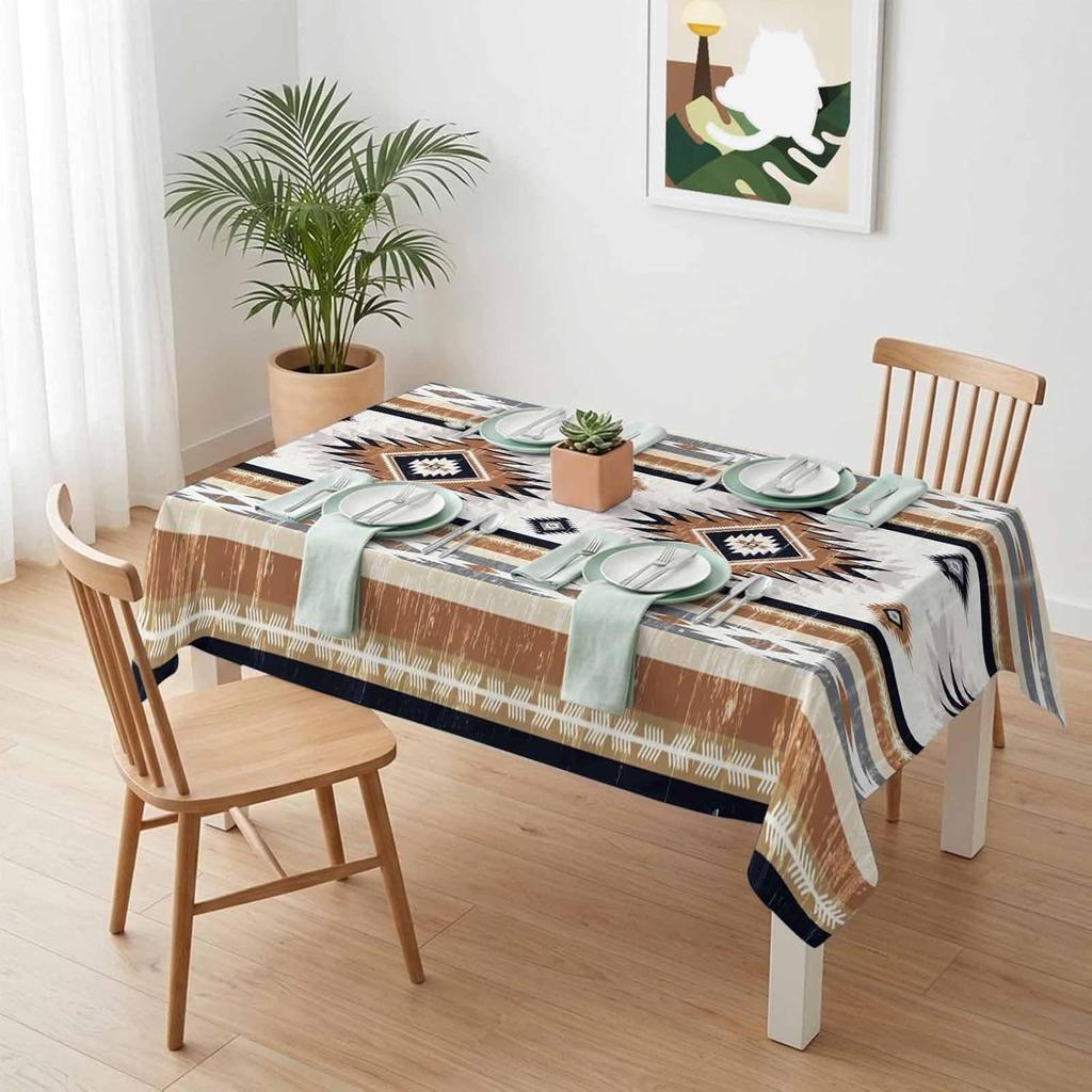 Navajo Ethnic Style Rectangle Tablecloth for Table Decor Wedding Party Waterproof Reusable Table Cloth for Table Kitchen Dining