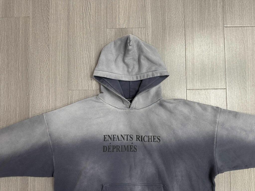 ERD CUOUT Second Gen Melancholy Gradient Blue Aged Hooded Sweatshirt - Bai Jingting Style