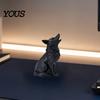Mini Wolf Ornament Howling Statue, 3D Printed Animal Figurine, Standing Sitting Sculpture Decor for Desk Shelf, Gift Lovers Entrance Hall Decoration