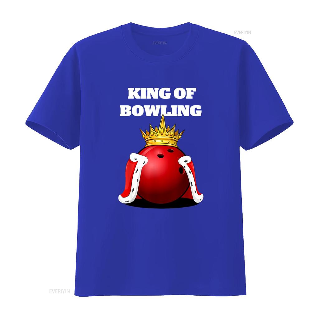 King of Bowling Ball T Shirt with Royal Crown Design Casual Fun Apparel for Adult Bowlers vintage Washed homme Stretched