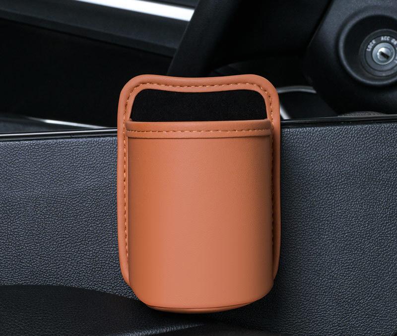 For Car Interior Accessories Car Door Cup Holder Leather Automotive Drink Rack Storage Bin Auto Back Seat Cup Holder Organizer