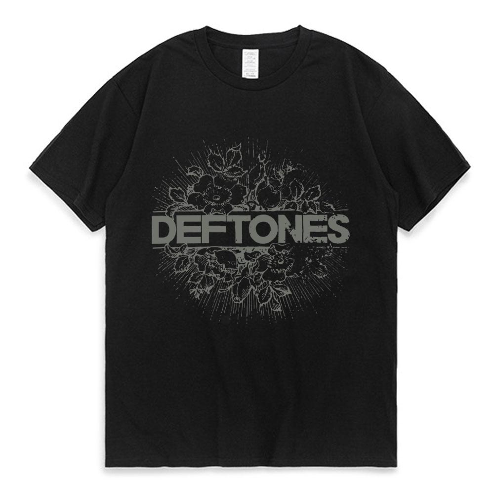 2026 Punk Metal Rock Band Deftones Floral Burst Image T-shirt Men Street Vintage Casual Cotton T Shirt Gothic Harajuku Tee Shirt Male S
