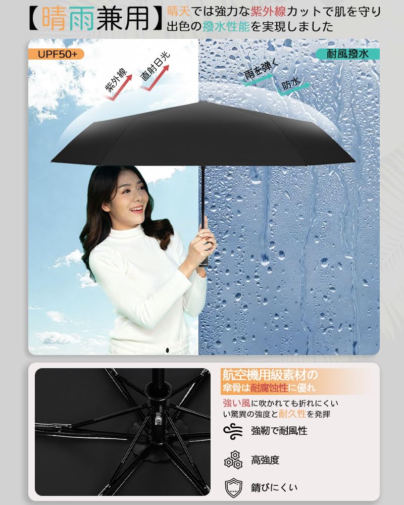 Vialifer Memory Foam Folding UV Light Heat Automatic Sun UV Suitable for Sun and Water for Men and Women Umbrella, Lightweight, Protection, 100%