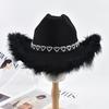 Fashion Party Cowboy Hat Autumn Winter Women Men Wide Brim Felt Cowgirl Hat Supplies Cosplay Costume Accessory
