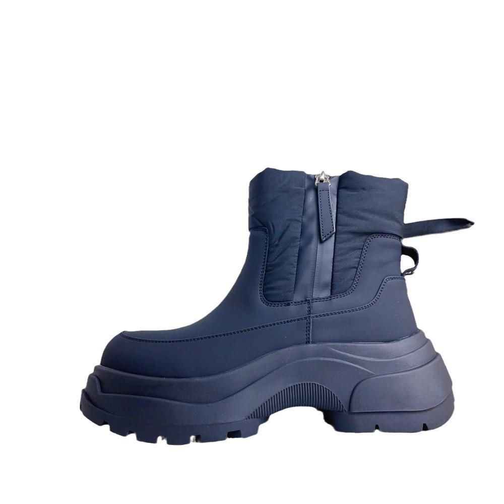 Fleece snow boots women's autumn and winter new versatile waterproof warm down boots thickened short boots cotton shoes