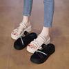 Beautiful outer wear thick-soled cool slippers women's summer new high-end skirt one-word drag beach shoes