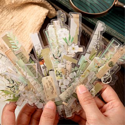 20 Pcs Vintage Long Strip Stickers Pack Decorative Scrapbooking Diary Album Hand Made Junk Journal Supplies