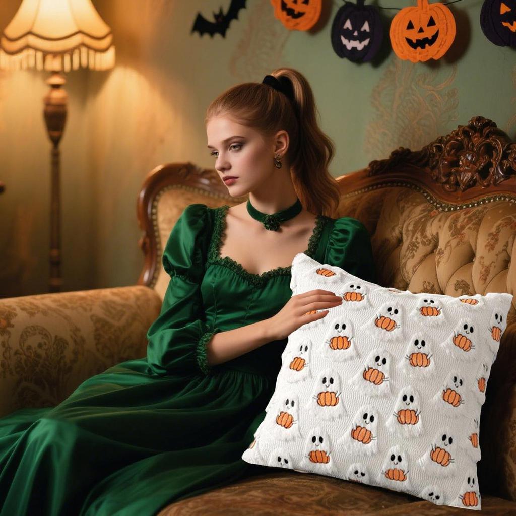 Halloween Pillowcase Fall Pumpkin Ghost Pillowcases Couch Decor 2 Pieces Home Decor Halloween Decorations for Sofa Bedroom Dorm