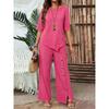 Women's new irregular hem trousers set, elegant fashion casual button loose two-piece set