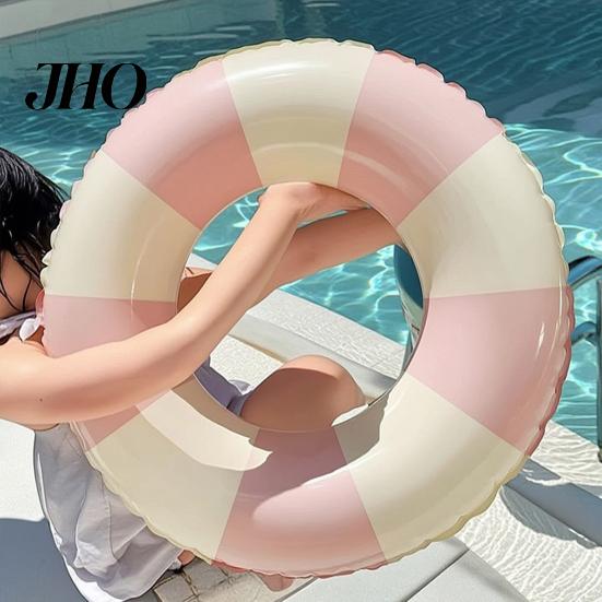Inflatable Swim Ring Vintage Striped Swimming PVC Thickened Leakproof Men Women Buoyancy Aid Float Tube for Pool Beach Party